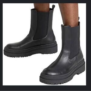 NWB Good American Women’s black leather boots size 13
